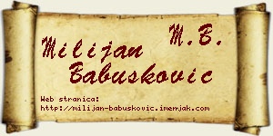 Milijan Babušković vizit kartica